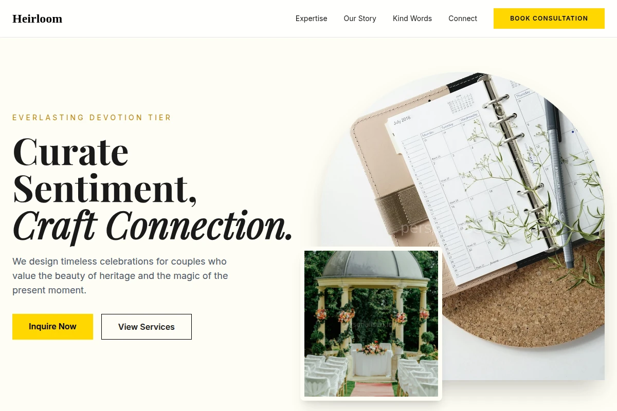 Heirloom Wedding Planner